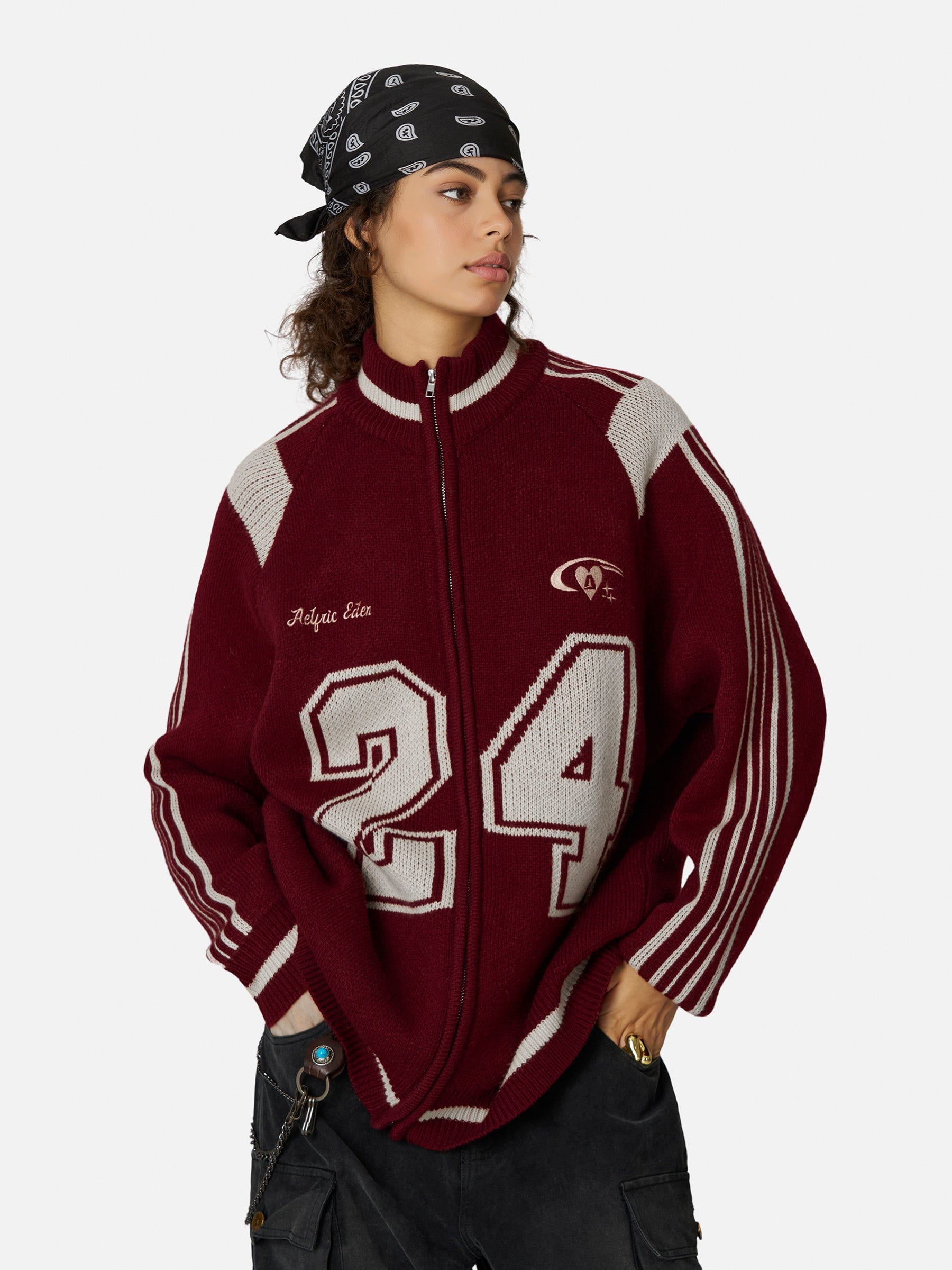 Aelfric Eden 24 Jacquard Zip Up Cardigan